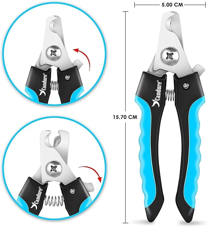 Candure Dog Nail Clippers and Trimmer with Safety Guard to Avoid Over-Cutting Toe Nails Professional Grooming Pet Nail Clipper with Nail File for Small Medium-Large Breeds-PawvioPets