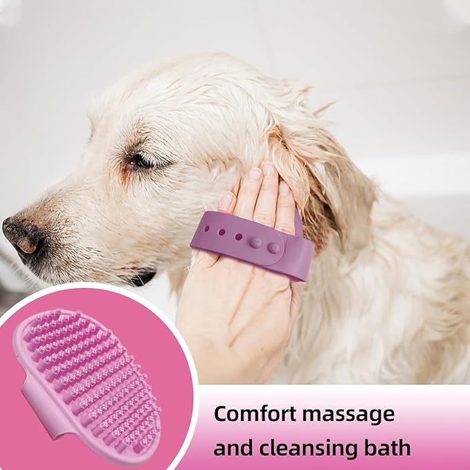 Dog Brush for Shedding,6 PCS in One Pet Slicker Hair Brush Kit Organizer Bag - Dog Cat Grooming Deshedding Undercoat Rake Brush Comb for All Small Large Dogs Cats Pink-PawvioPets