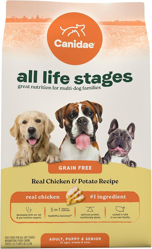 Canidae All Life Stages Real Chicken & Potato Recipe – High Protein and Grain-Free Premium Dry Dog Food for All Ages, Breeds, and Sizes– 24 lbs.-PawvioPets