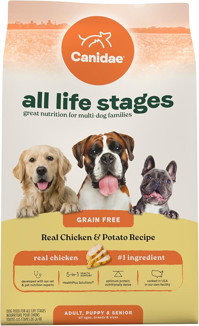 Canidae All Life Stages Real Chicken & Potato Recipe – High Protein and Grain-Free Premium Dry Dog Food for All Ages, Breeds, and Sizes– 4 lbs.-PawvioPets
