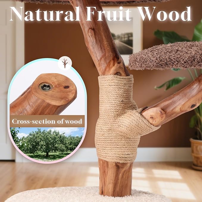 54.7'' Tall Modern Wood Cat Tree with 3 Level House, Luxury Cat Tower for Home Decoration, Large Cat Condo for Multi-Cat Families-PawvioPets