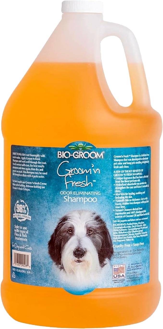 Bio-Groom Groom'n Fresh Dog Shampoo – Odor Eliminating, Dog Bathing Supplies, Puppy Wash, Cat & Dog Grooming Supplies, Cruelty-Free, Made in USA, Dog Products – 1 Gallon-PawvioPets