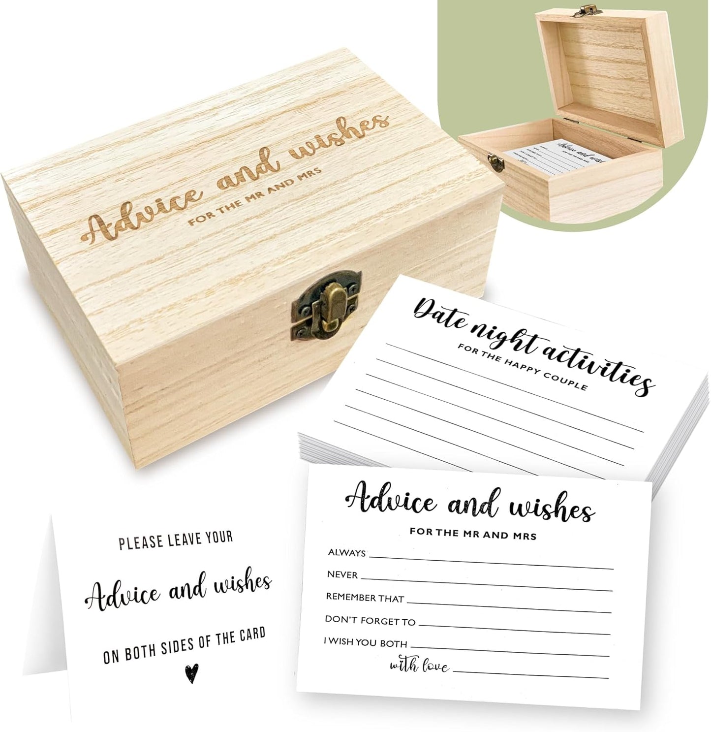 Advice And Wishes For The Mr And Mrs - Wedding Advice Cards For Bridal Shower Decorations, Hilarious Bridal Shower Games, Advice For The Groom And Bride Box, Wedding Games For Reception