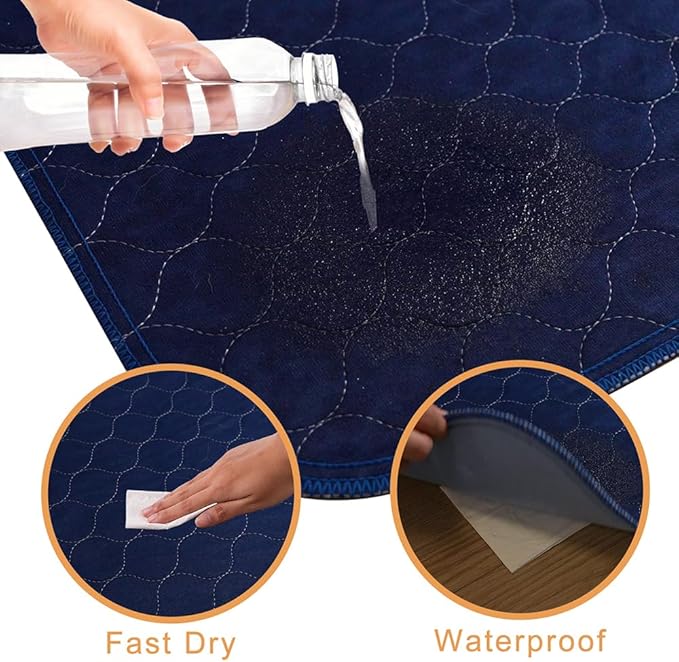 2Pack Pee Pads for Dogs Washable 53”x53”, Extra Large Puppy Pads Waterproof, Super Absorption, Anti Skid for Whelping Training-PawvioPets