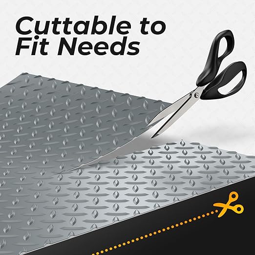 7.8 x 20 FT Garage Floor Mat, 2.8mm Thickness Diamond Plate Vinyl Garage Flooring Roll for Under Car, Large Size 156 SQFT for Large SUVs, MPV, Pickup Truck-PawvioPets