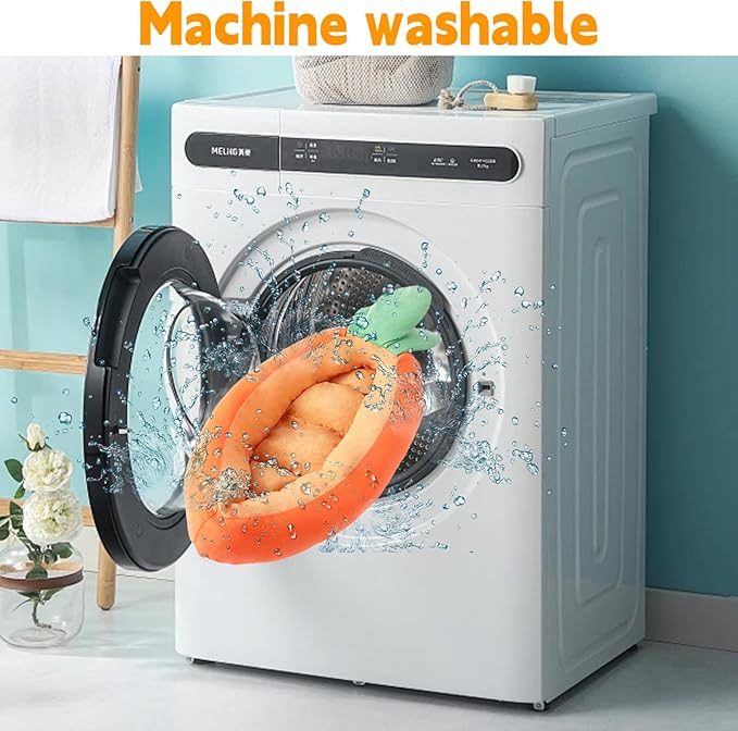 Bunny Bed, Rabbit Bed Carrot Shape, Soft & Machine Washable with Removable Cushion for Guinea Pig Chinchilla Squirrel Hedgehog and Other Small Animals (Carrot Shape)-PawvioPets