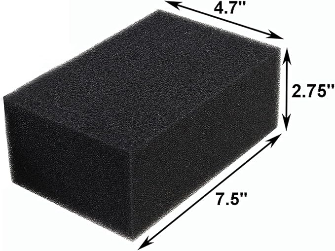 AQUANEAT 2 Pack Aquarium Bio Sponge Filter Media Pad Cut-to-Size Open Cell Foam Sheet for Fish Tank Sump (7.5" x 4.7" x 2.75")-PawvioPets