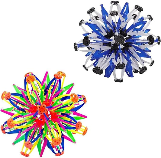 2Pcs Colorful Sphere Expandable Breathing Balls Fidget Toy-Great Anxiety Stress Reliever,Collapsible Expanding Magic Ball Toys for Kids & Adults Mindfulness Meditation Practices , Yoga -ADHD-PawvioPets