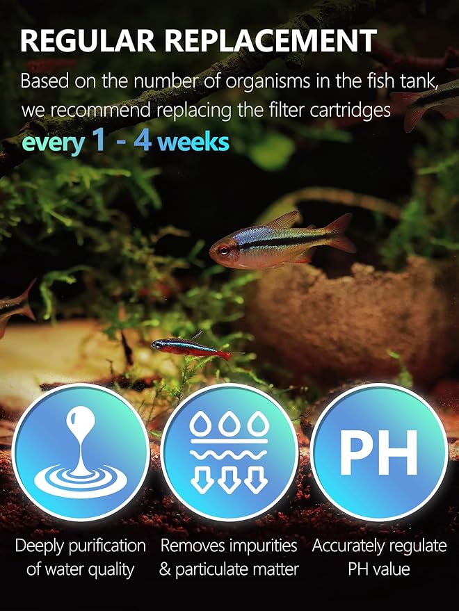 6 Pack Large Fish Tank Filter Cartridges Compatible with Tetra Whisper Bio-Bag Filters, Turtle Tank Filter Replacement for Whisper 20i, 40i / IQ20, 30, 45, 60 / PF20, 30, 40, 60 & ReptoFilter-PawvioPets