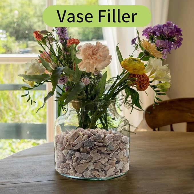 2 lb Natural Pea Gravel Small Pebbles - 3/8 Inch Pebbles for Indoor Plants, Succulents Rocks, Fish Tank Gravel, Terrarium Rocks and Patio Paver Decorative Stones-PawvioPets