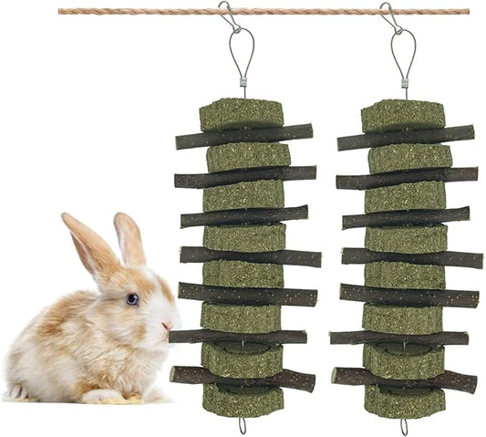 Generic Rabbit Bunny Treat Hamster Chew Toys Grass Cakes Heart Shaped Chew Toys Pets Treats for Bunny Rabbits Hamster Chinchilla Guinea Pigs 2Pcs-PawvioPets
