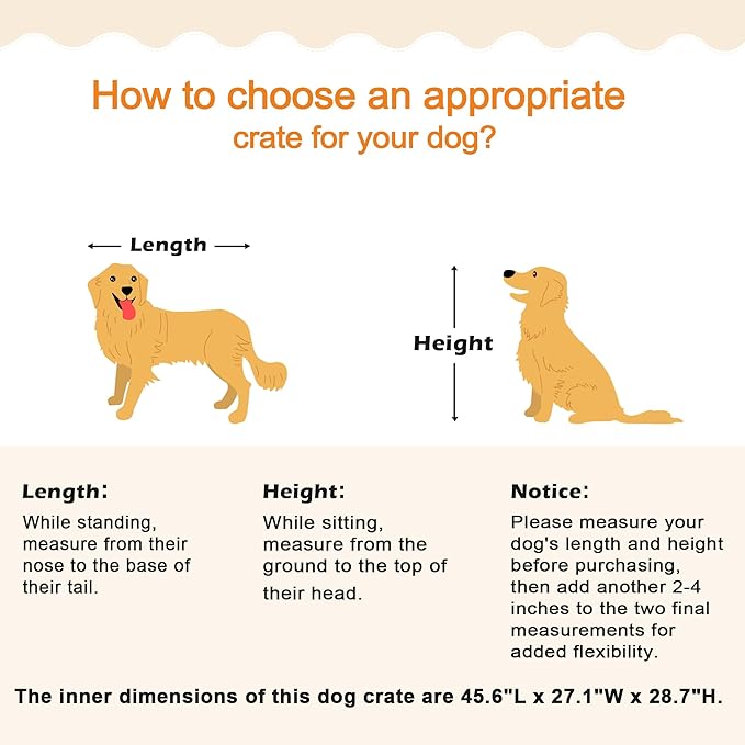 48" Heavy Duty Dog Crate Furniture for Extra Large Dogs, Enclosed Design with 0.5 inch Holes, Indestructible Metal Kennel for High Anxiety Dogs, Chew Proof Pet Cage House Indoor, Brown-PawvioPets