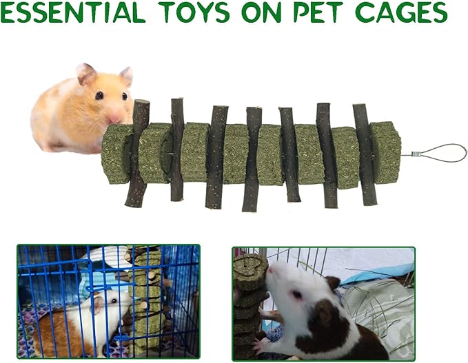 Generic Rabbit Bunny Treat Hamster Chew Toys Grass Cakes Heart Shaped Chew Toys Pets Treats for Bunny Rabbits Hamster Chinchilla Guinea Pigs 2Pcs-PawvioPets