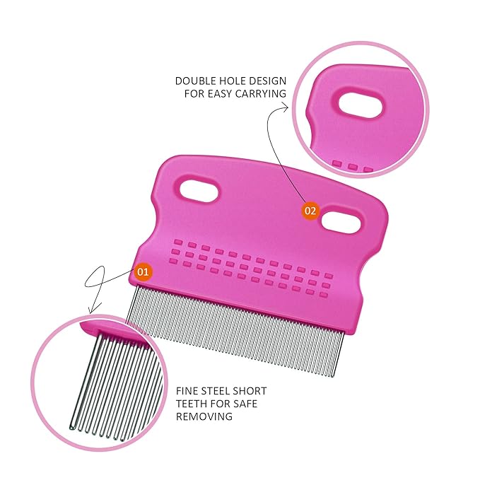 6 Pieces Pet Lice Combs Dog Grooming Flea Cat Tear Stain Comb for Removal Dandruff, Hair Stain, Nit(White, Yellow, Green, Purple, Orange, Dark Blue)-PawvioPets