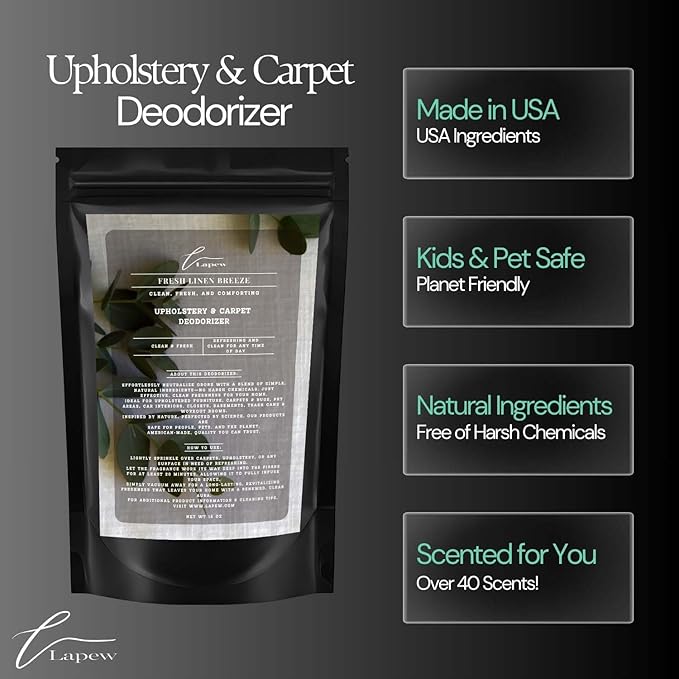 Fresh Linen Breeze Carpet Freshener Powder: Powerful Odor Eliminator for Home, Upholstery Deodorizer, Carpet Deodorizer, Pet Urine, Cat Litter Box - Fresh Linen Breeze Fragrance-PawvioPets