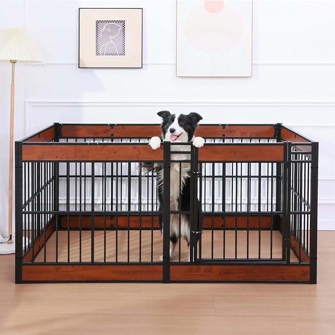 Dog Playpen, 31.5" Height Dog Pen Indoor, Heavy Duty, Safe and Sturdy, Furniture Style Puppy Pen-PawvioPets