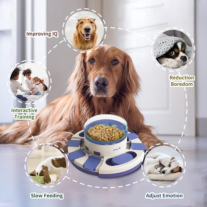 Dog Puzzle Toys for Boredom and Mental Stimulation, Interactive Slow Food Feeder Dispenser, Professional Level 2 in 1 for Large/Medium/Small Dogs-PawvioPets