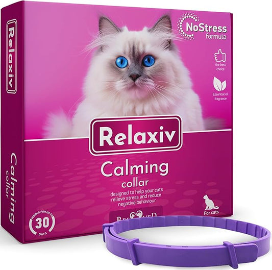 Cat Calming Collar & Pet Anti Anxiety Products - Feline Calm Pheromones Collars & Cats Stress Relief - Helps with Pee, New Zone, Aggression-PawvioPets