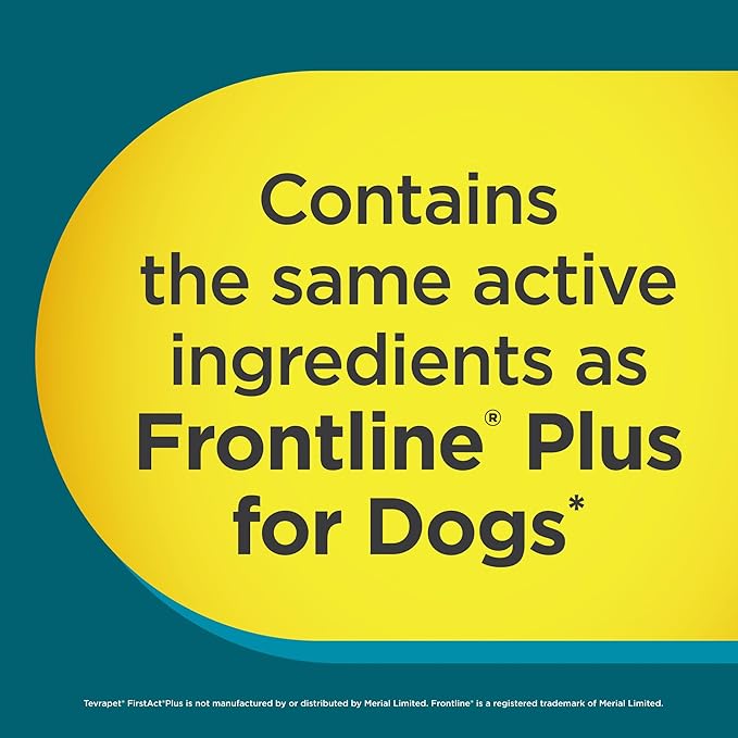FirstAct Plus Flea Treatment for Dogs, Large Dogs 45-88 lbs, 6 Doses, Same Active Ingredients as Frontline Plus Flea and Tick Prevention for Dogs-PawvioPets