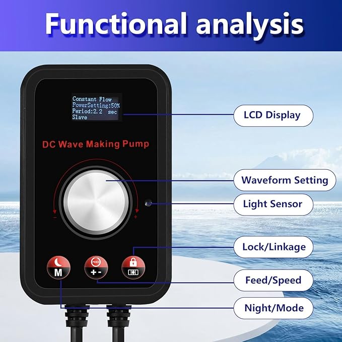CONQUERALL 660-4700GPH 28W DC 24V Energy Saving Large Flow Wave Maker Controllable Multi Wave Suit for Marine Aquarium Tropical Fish and Reef Tank-PawvioPets