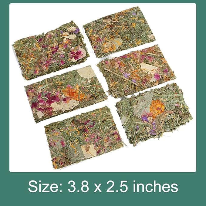 Abizoo Rabbit Treat,Natural Molar Timothy Hay Herbal Floral Scent Snack Chew Toys Gift for Bunny Chinchillas Hamster Gerbils,12 Pcs Small Animals Cage Accessories Guinea Pig Treats-PawvioPets