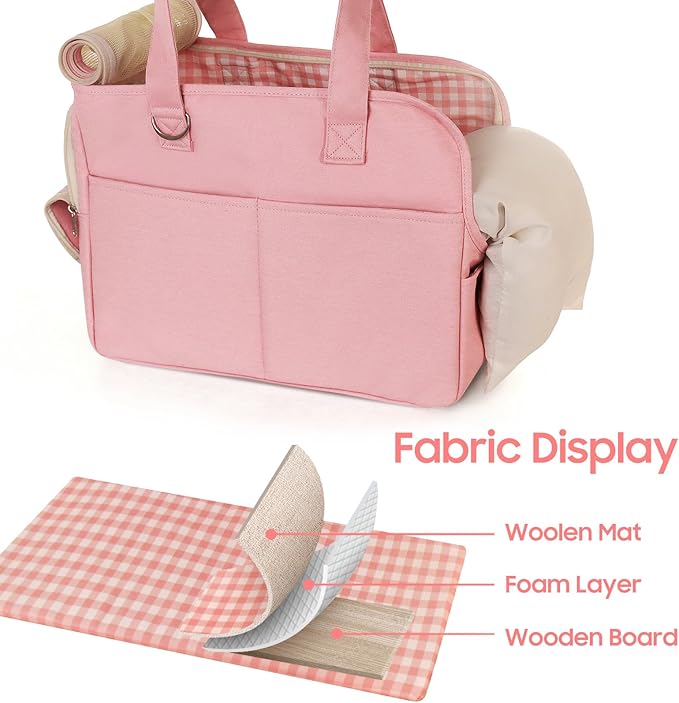 Dog Purse Carrier for Small Dogs, Soft Soft Sided Folding Dog Carriers for Small Dogs Medium Cats Puppies up to 15 Lbs, Washable Breathable Puppy Carrier for Outdoor Travel (Large Pink)-PawvioPets
