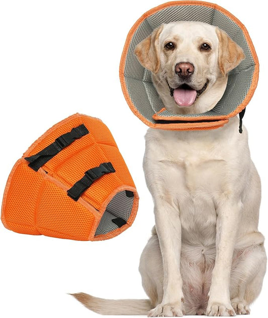 Dog Cone for Large Dogs After Surgery, Soft Dog Cone Collar for Dogs to Stop Licking, Adjustable Comfy E-Collar Alternative Lightweight Post-Surgery Recovery Elizabethan Collar for Pet-PawvioPets