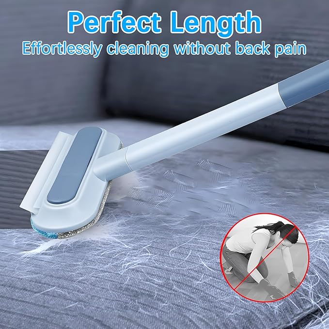 4 in 1 Pet Hair Removal Tool, Multifunctional Pet Hair Remover, Cat and Dog Hair Remover Brush Reusable with 23in Long Handle for Furniture, Couch, Carpet, Clothes-PawvioPets