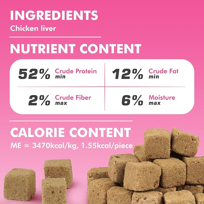 Freeze Dried Cats & Dogs Raw Treats, All Natural Single Ingredient Chicken Liver, High Protein Healthy Pet Training Treats or Food Topper, 10.6 oz-PawvioPets
