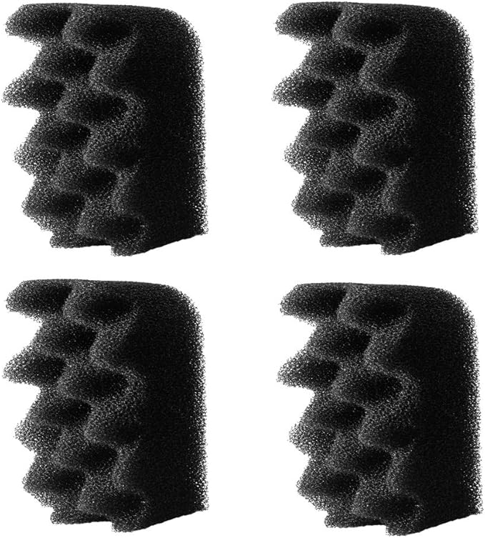 Evergreen Pet Supplies Aquarium Filter Foam Replacement - 4-Pack, Black - Compatible with Fluval 304/305/306 & 404/405/406 Models - Fish Tank Accessories & Aquarium Filters-PawvioPets