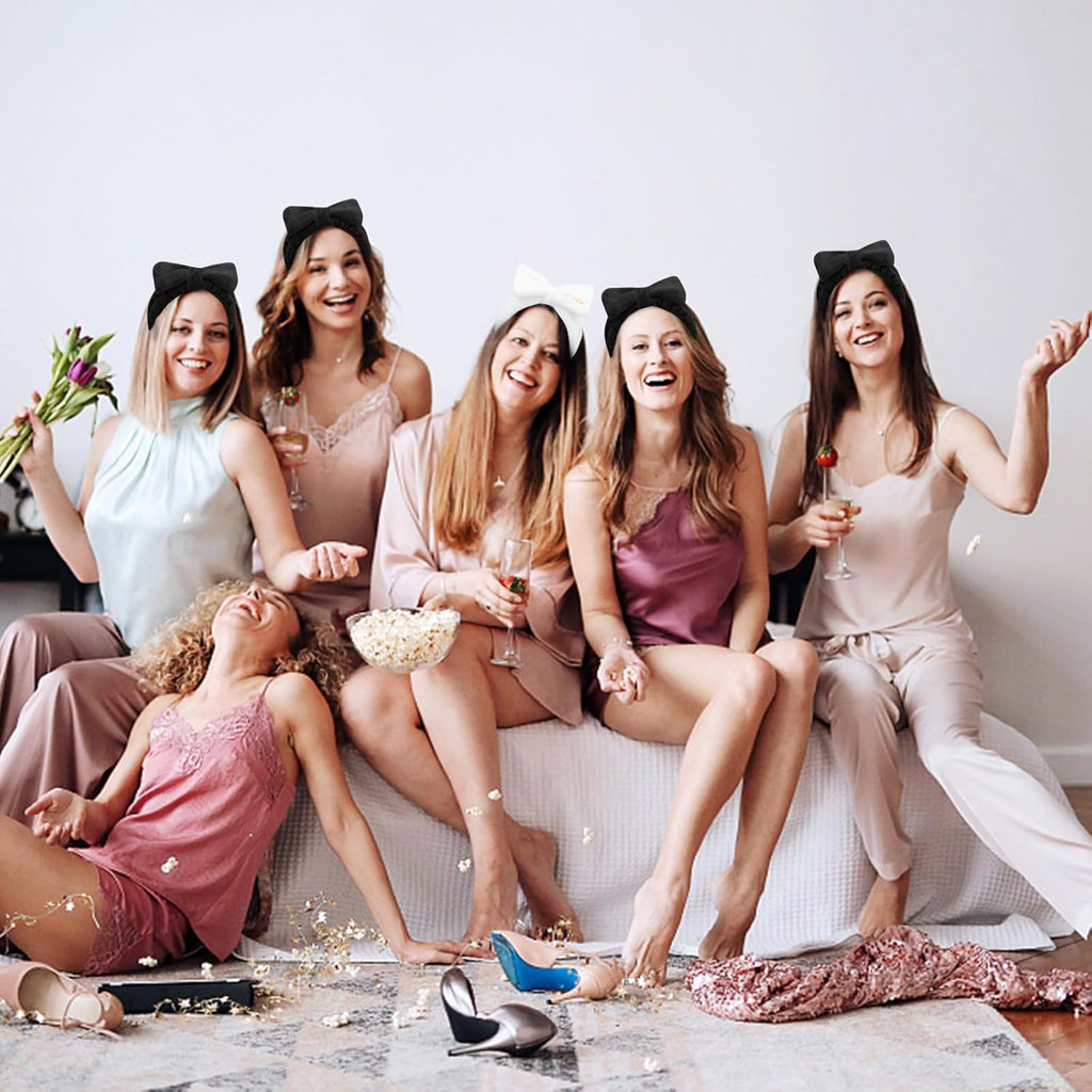 Semato Bachelorette Party Favor Set - Bride & Bridesmaid Spa Headbands (1 Bride + 7 Blue)