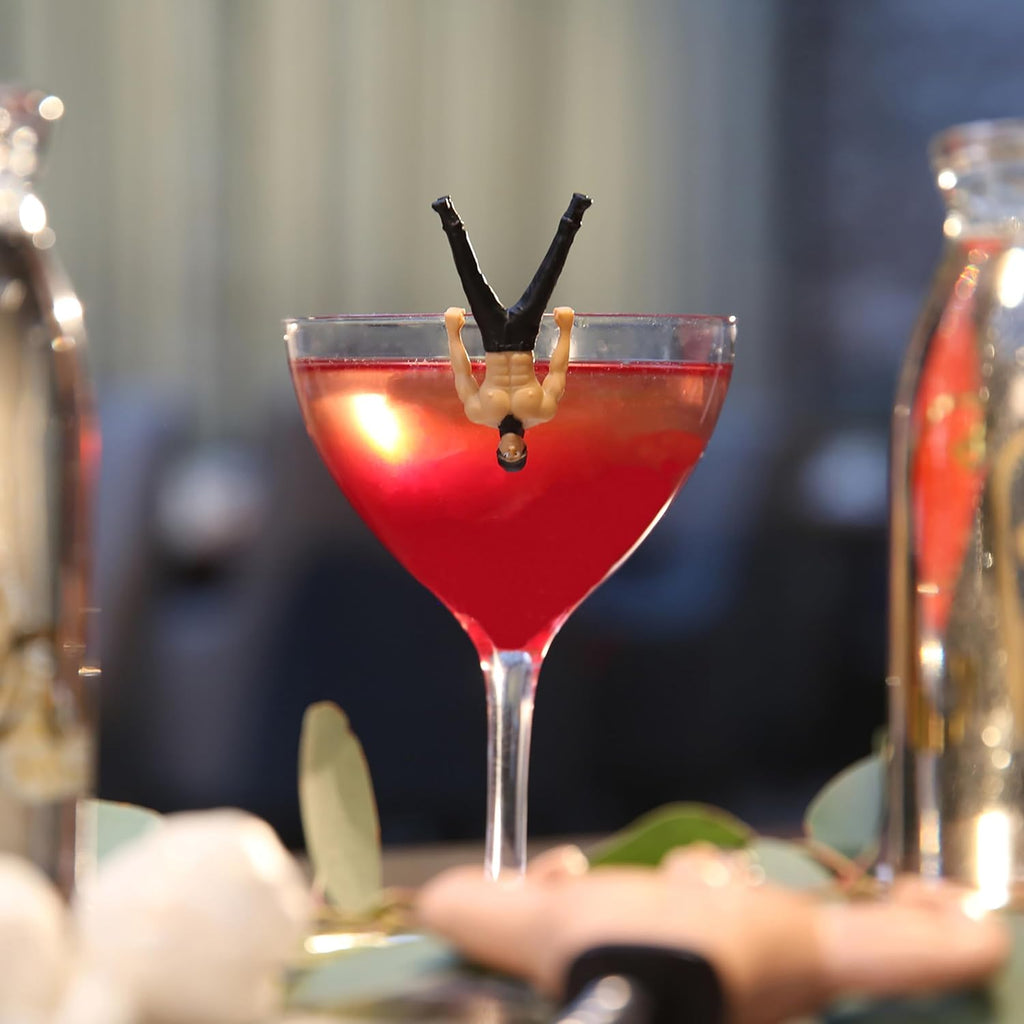 NPW Ladies Night Drink Markers, Original Drinking Buddies & Wine Glass Charms for Family Get Together & More, Bachelorette Party, Novelty Gifts, Magic Mike (4 Count)