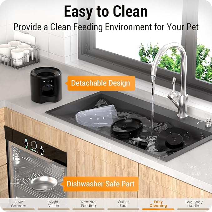 Automatic Cat Feeder with 2K HD Camera: 5G WiFi Automatic Dog Feeder with Sealed Outlet,Cat Food Dispenser with Freshness for Multiple Pets,Detachable for Easy Clean-21 Cup (5L Food Storage)-PawvioPets