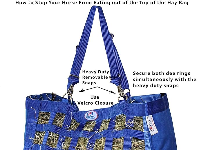 Derby Originals Front Web Slow Feeder Horse Hay Bag Super Tough Bottom with 6 Month Warranty-PawvioPets