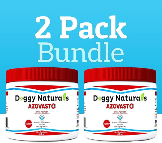 Azovast Plus Kidney Health Supplement for Dogs & Cats, Oral Powder (12 Oz) - (240 Doses/ 2 Jar) NO Refrigeration Required - Help Support Kidney Function & Manage Renal Toxins(U.S.A)(12 Oz (2 Pack))-PawvioPets