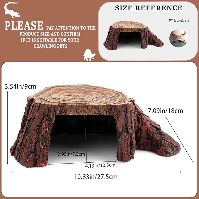 Aquarium Tank Accessories, Safe & Comfortable Hide, Reptile Hideout, Tortoises, Lizards, Hamster House-PawvioPets