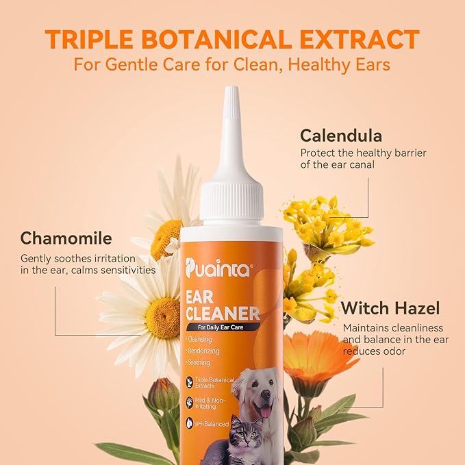 Ear Cleaner for Dog & Cats, Dog Ear Drop and Infection Treatment, Dog Ear Cleaning Solution- Cleaning,Soothing, and Deodorizing Itchy Ears - 8oz-PawvioPets