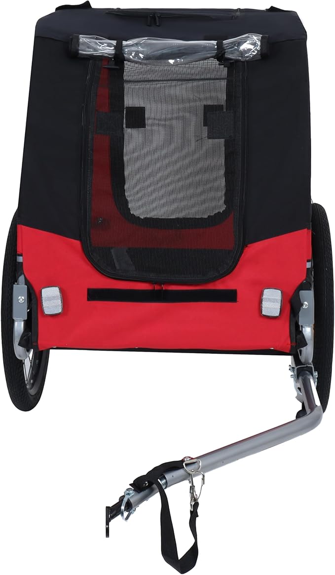 Blue-Grey Large Folding Bike Trailer for Dogs – Heavy-Duty Steel Frame, 66LB Capacity Pet Carrier for All-Terrain Cycling, Jogging & Camping Adventures!-PawvioPets