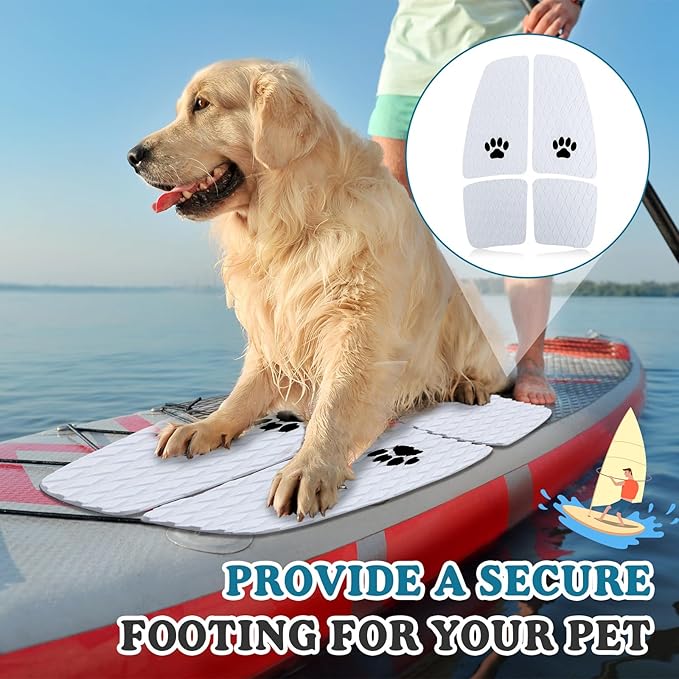 Dog Traction Pad Dog Paddle Board Kayak Accessories 21.2 x 15.3 Inch Non Slip Deck Grip Mat Surfboard Traction Good Grip EVA Foams for SUP Skimboard Paddleboard Surfboard-PawvioPets