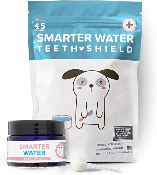Dog Breath Freshener Powder for Water – Cat & Dog Dental Care Water Additive, Natural Plaque & Tartar Remover, Bad Breath Eliminator, Easy No-Brush Oral Hygiene – 45 Servings, Vet Recommended-PawvioPets