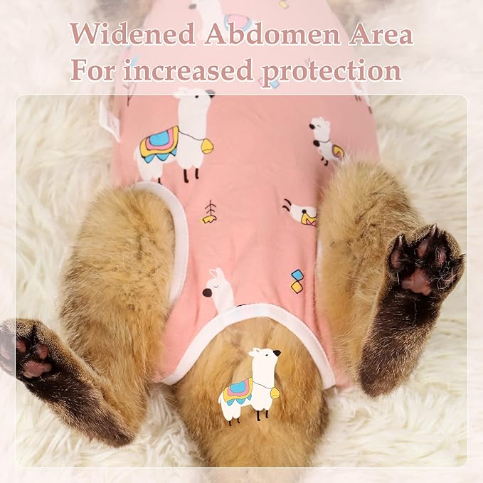 ANWA 2 Pack Cat Recovery Suit - Breathable Cat Onesie for Cats After Surgery Female, Kitten Surgery Recovery Suit Female Abdominal Wounds-PawvioPets