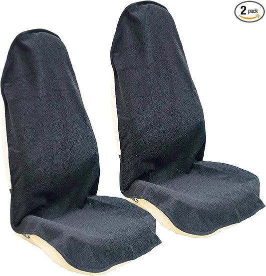 Car Seat Cover Protector Front Seats,for Gym Workout,Running,Swimming,Beach and Hiking,Waterproof Sweat Towel Bucket Seat Covers for Cars SUV Trucks (Black, 2Pcs)-PawvioPets