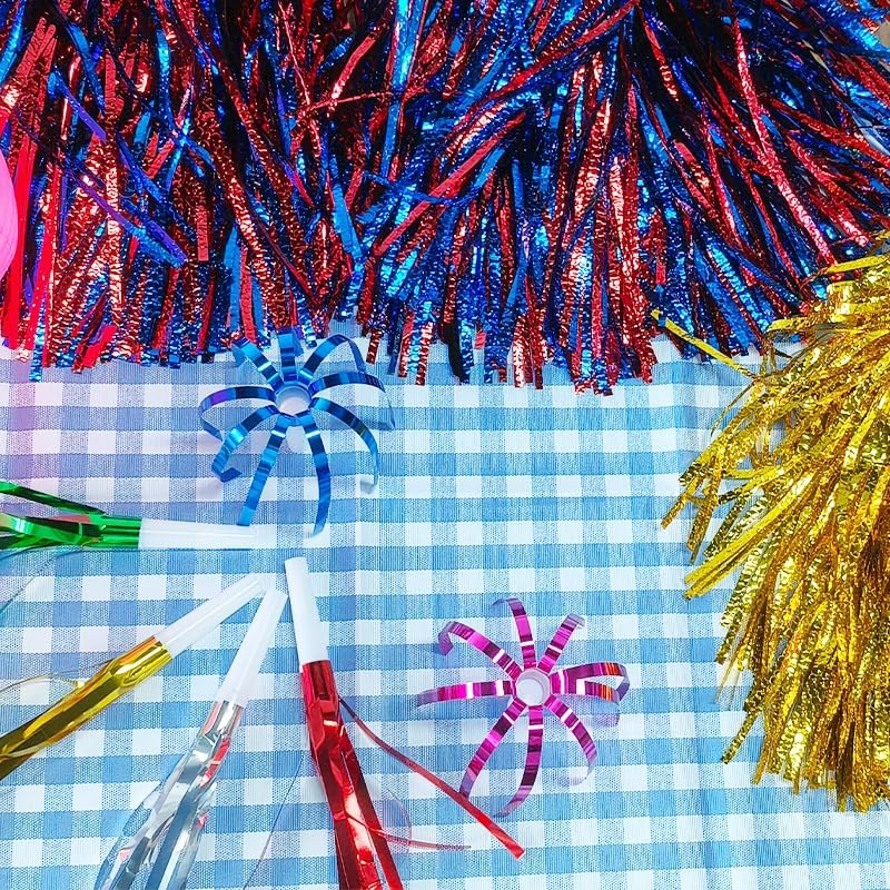 Lovecheer 24/60PCS Glitter Noise Makers Metallic Fringed Party Blowers for Adults Birthday Wedding Graduation 2025 New Years Musical Blowouts