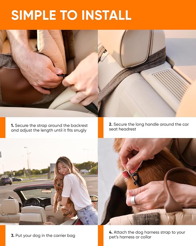 Dog Travel Bag | Cat Carrier | Small Pet Taxi | Lightweight Soft-Sided Tote, Car-Seat Compatible, Washable, 6–20 lb | Vegan Materials | Brown-PawvioPets