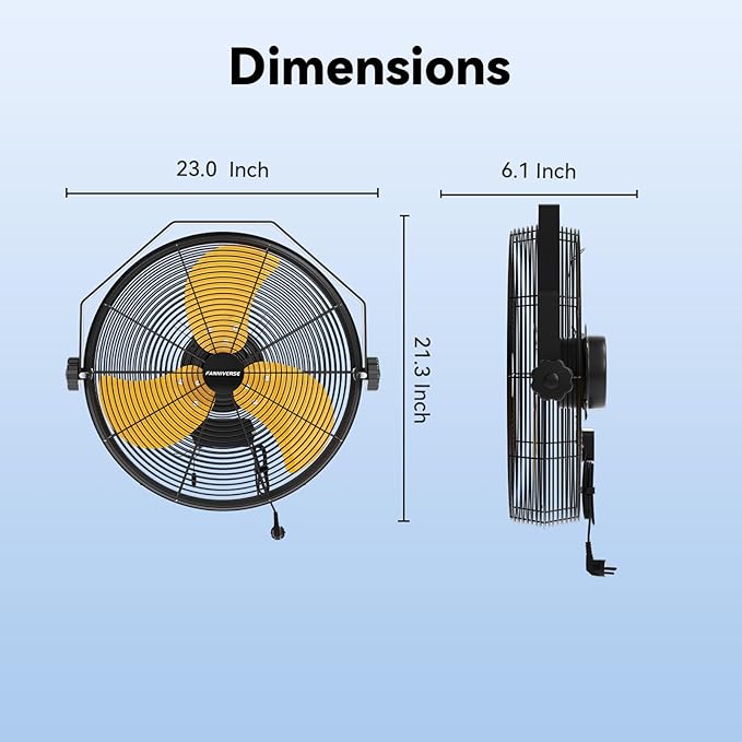 2PCS 18 Inch Wall Fan Pro Series - 4900 CFM 3 Speed High Velocity Industrial Wall Mount Fans for Commercial, Residential, Warehouse, Covered Patio, Shop, Garage, Barn, Gazebo UL Safety Listed-PawvioPets