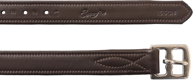 Exion FlexiStrong Stirrup Leathers for English Saddles – 1" Premium Calfskin with Nylon Core – Numbered Holes, Stainless Steel Buckles – Black/Brown – Horse Riding Gear (48"/120cm to 62"/155cm)-PawvioPets