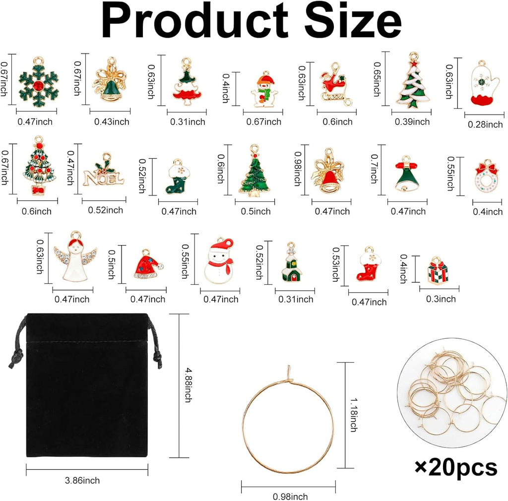 Wine Glass Charms Wine Charms for Stem Glasses Glass Markers Identifiers Tags for Christmas Tasting Party Favors Decorations