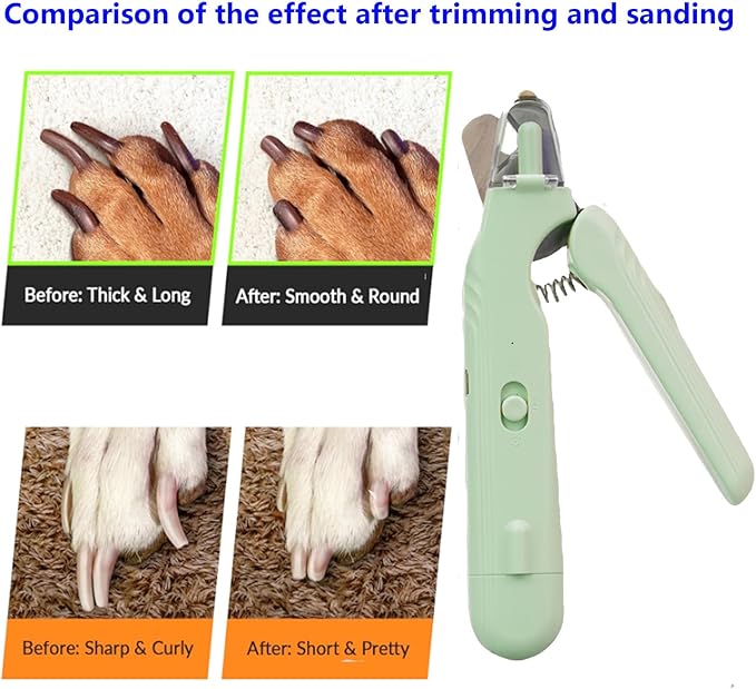 2 In 1 Pet Nail Clipper and Grinder, Professional Electric Rechargeable Pet Nail Fast Trimmer, Painless, Claw Care Grooming, Smoothing, Silent - Shockproof, For Small, Large Dogs & Cats, upgraded-PawvioPets