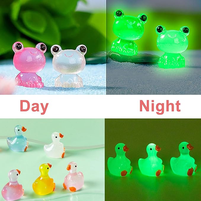 200 Pcs Mini Resin Animals Kit Accessories Variety Pack Glow Animal Figurines Resin Mini Ducks Figurines Accessories for Variety Pack for Garden Micro Landscape Aquarium Potted Dollhouse Decor-PawvioPets
