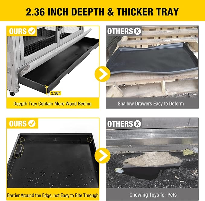 Aivituvin Guinea Pig Cage Chew Proof Hamster Cage Metal Frame Rat House Small Animal Habitat Critter Nation Cage 2 Levels Double Use Movable-PawvioPets